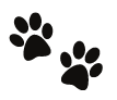 Black PAWs white background
